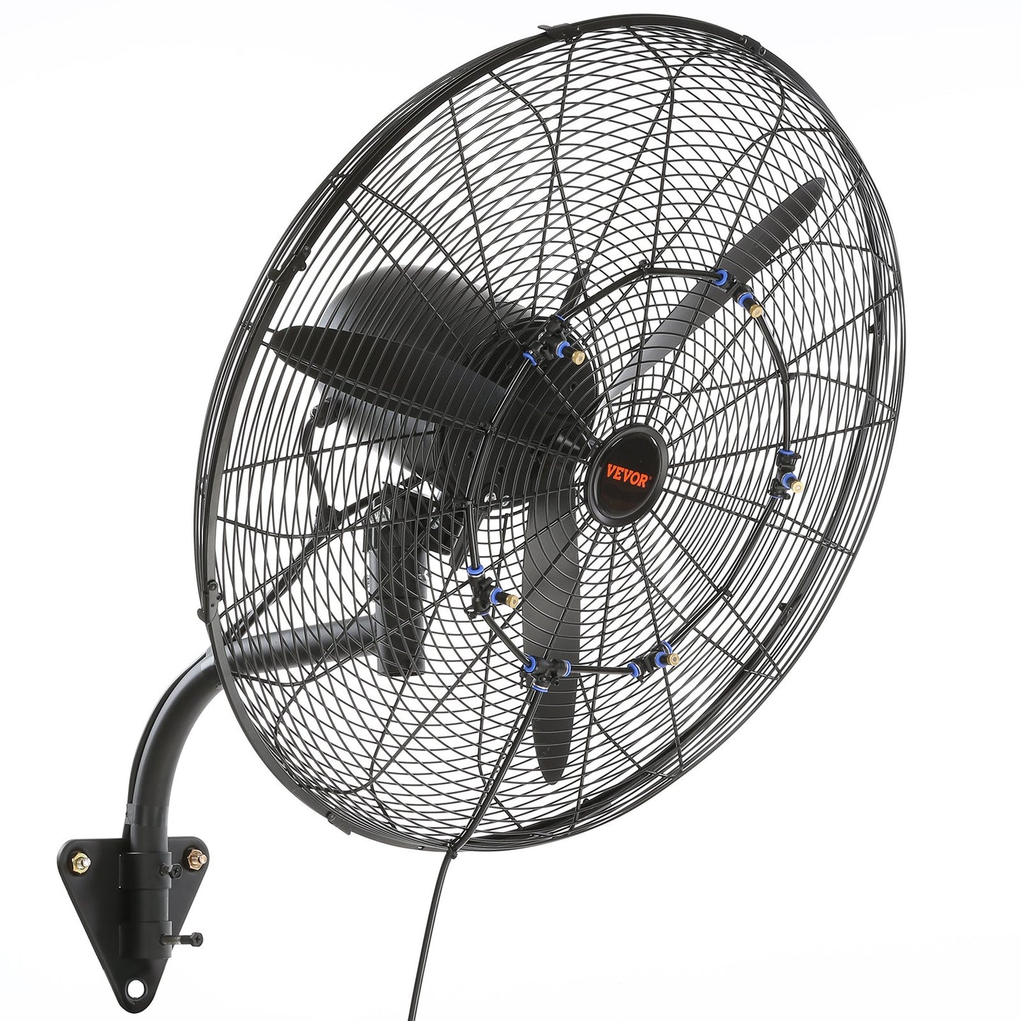 24" Oscillating wall mist fan metal 3 speeds 115W