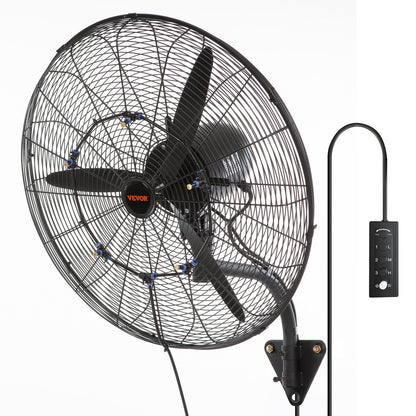 24" Oscillating wall mist fan metal 3 speeds 115W