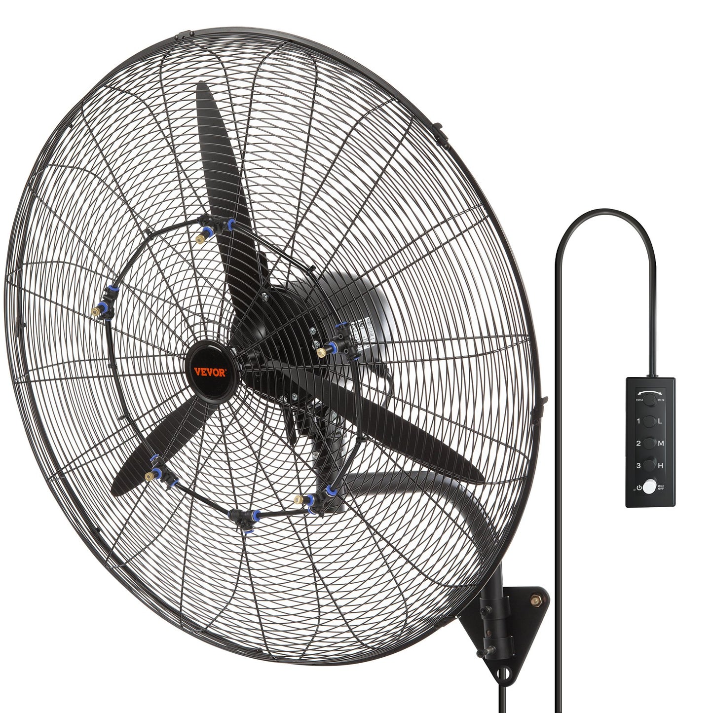 Oscillating Wall Mist Fan Metal 74.9 cm 3 Speeds