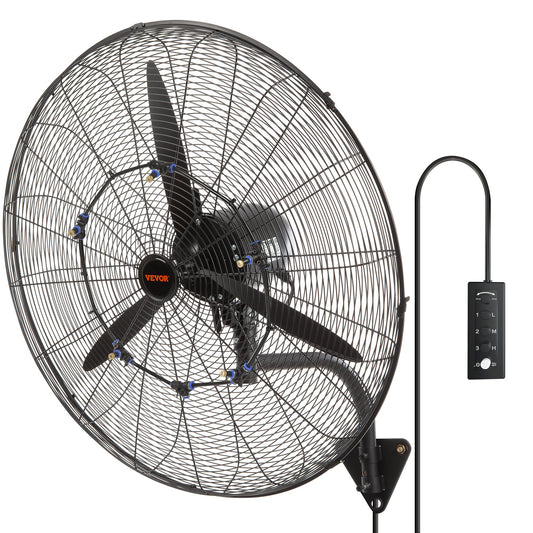 Oscillating Wall Mist Fan Metal 74.9 cm 3 Speeds