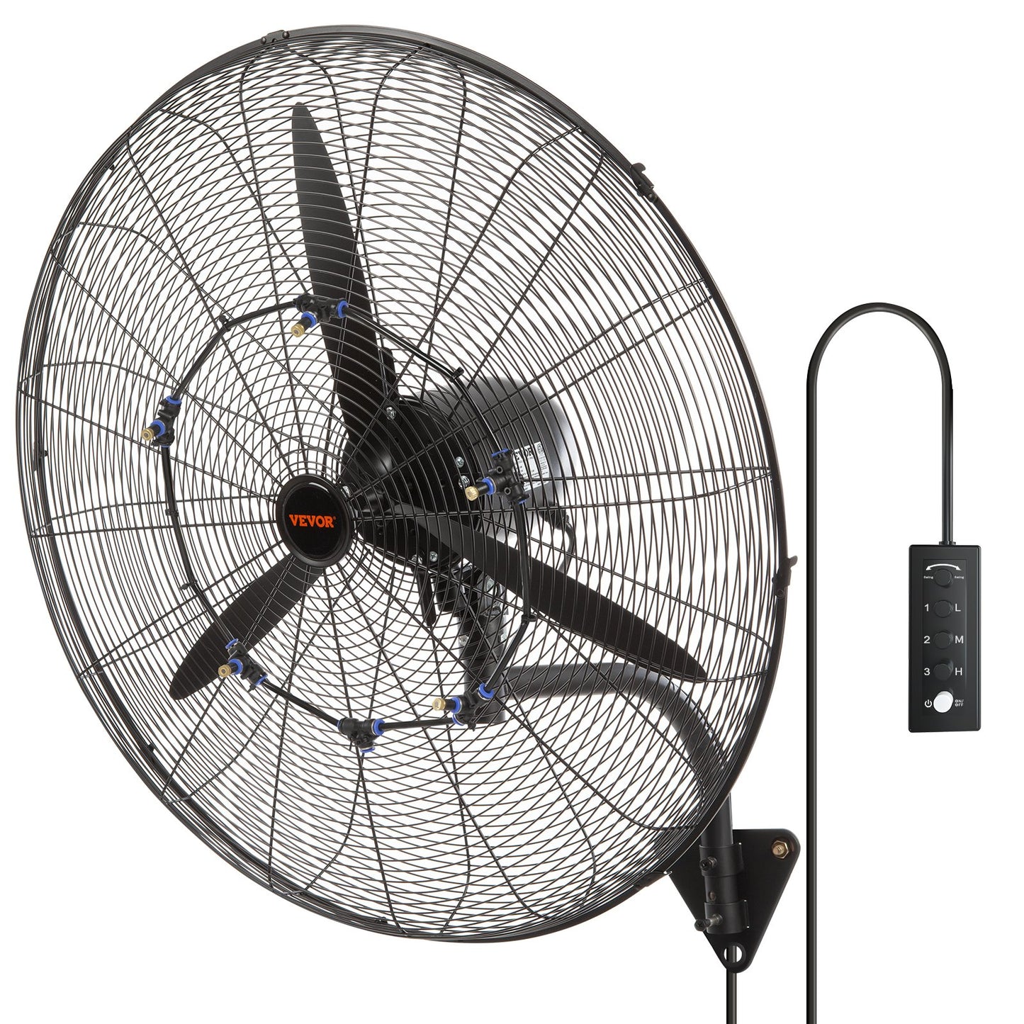Oscillating Wall Mist Fan Metal 74.9 cm 3 Speeds