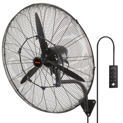 Oscillating Wall Mist Fan Metal 74.9 cm 3 Speeds