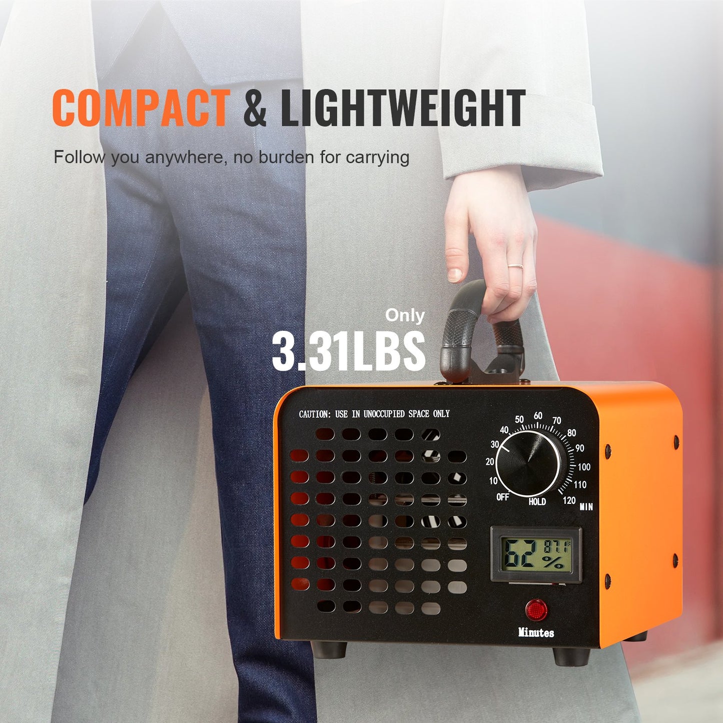 Ozon Generator 12000mg/h Ozon Machine Doft Remover med 0-120min timer