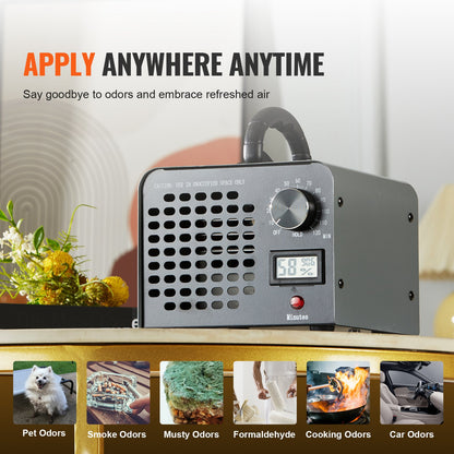 Ozongenerator 36000 mg/h Ozonmaschine Geruchsentferner mit 0-120-Minuten-Timer