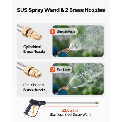 Industriell Betongspruta med Hjulvagn, 19L Rostfri Spruta, Kraftiga Tri-Poxy Pumpsprutor, 52cm Skaft, 1,2m & 3m Slangar, 2 Mässingsmunstycken för Bygg, Gräsmatta & Trädgård |  EU
