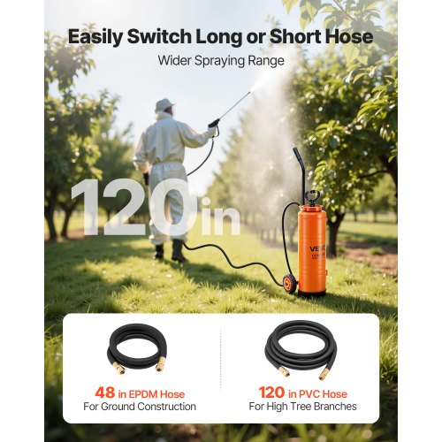 Industriell Betongspruta med Hjulvagn, 19L Rostfri Spruta, Kraftiga Tri-Poxy Pumpsprutor, 52cm Skaft, 1,2m & 3m Slangar, 2 Mässingsmunstycken för Bygg, Gräsmatta & Trädgård |  EU