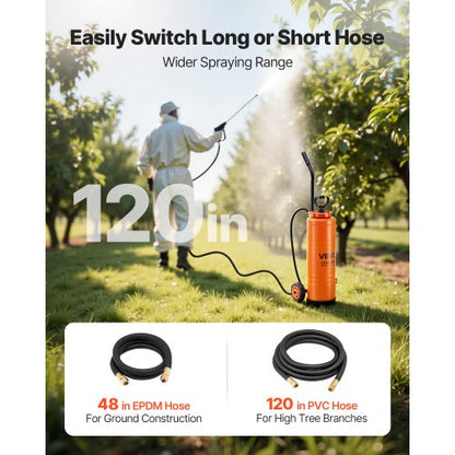 Industriell Betongspruta med Hjulvagn, 19L Rostfri Spruta, Kraftiga Tri-Poxy Pumpsprutor, 52cm Skaft, 1,2m & 3m Slangar, 2 Mässingsmunstycken för Bygg, Gräsmatta & Trädgård |  EU