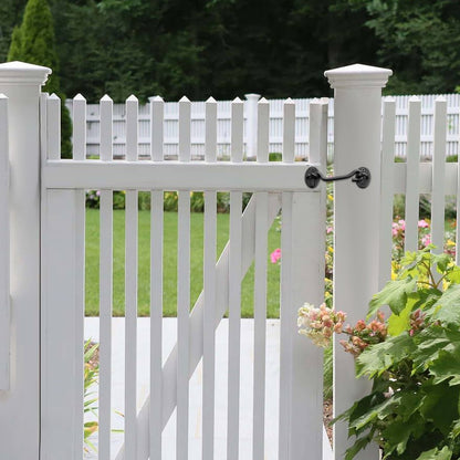 Hook and Eye Gate Latch, 2 Pack Barn Door Latch Hook with Mounting Screws, Stainless Steel Hook and Eye Latch, Hook Lock for Sliding Barn Door, Cabinet, Window, Gate, Fence, Bathroom, Black