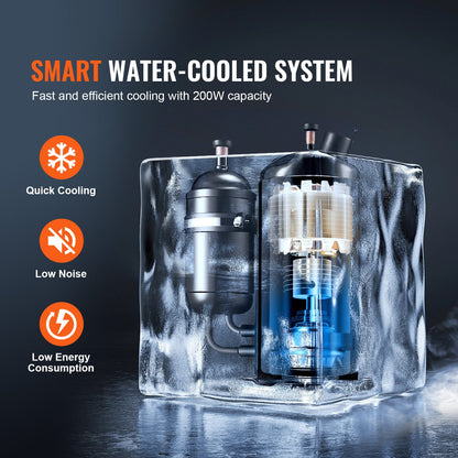 Industrial Water Chiller Laser Chiller Kylsystem med inbyggd kompressor 12L vattentankkapacitet, 7,2L/min Max.flödeshastighet, 200W Kylkapacitet för CO2-lasergraveringsmaskinkylmaskin