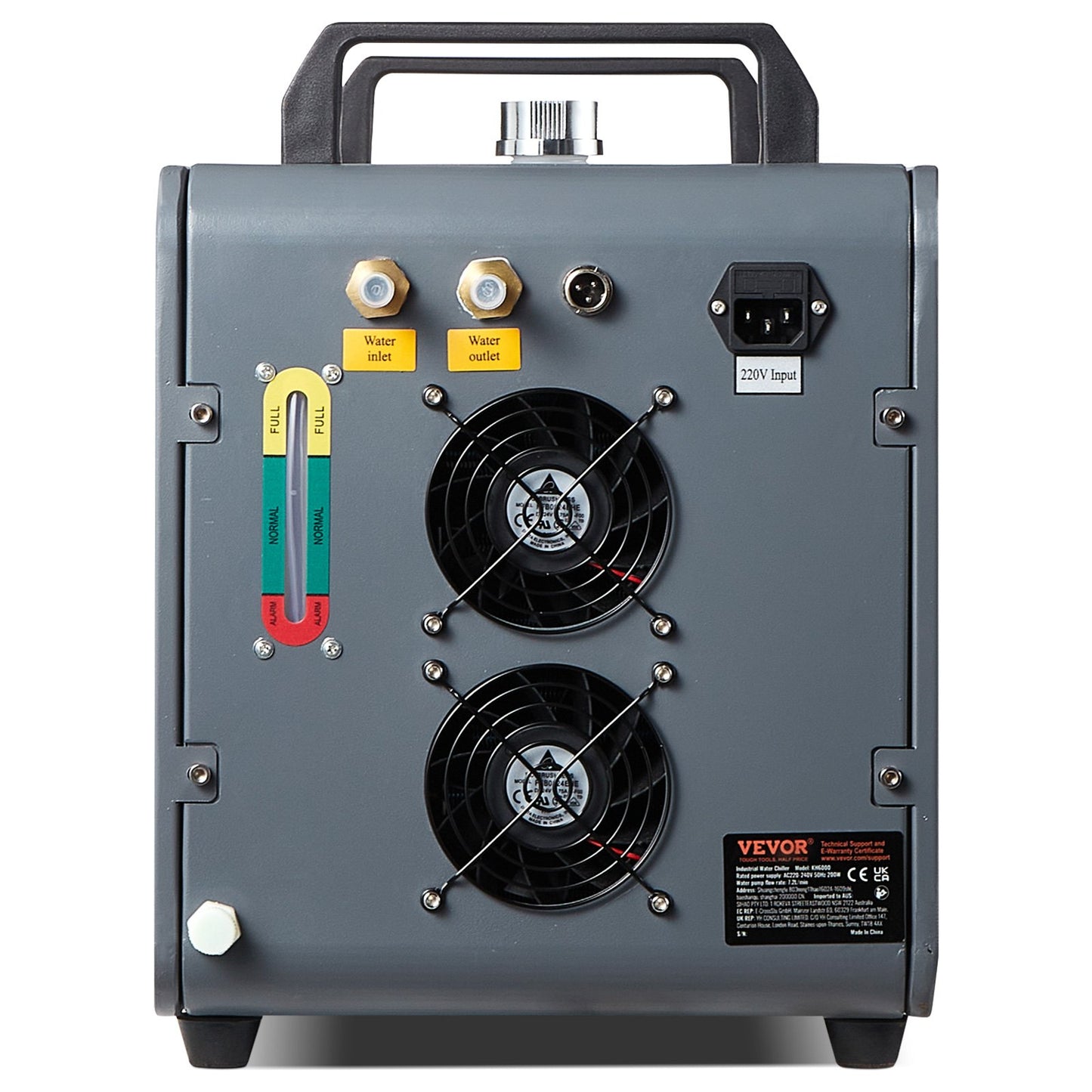 Industrial Water Chiller Laser Chiller Kylsystem med inbyggd kompressor 12L vattentankkapacitet, 7,2L/min Max.flödeshastighet, 200W Kylkapacitet för CO2-lasergraveringsmaskinkylmaskin