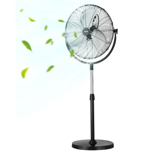 Industrial Pedestal Fan, 18 Inch Standing Fan with 45.3 to 57.9 Inches Adjustable Height, Floor Fans with 3 Adjustable Speeds, High Power Fans for Warehouse,Garage,Commercial,Residential, Black