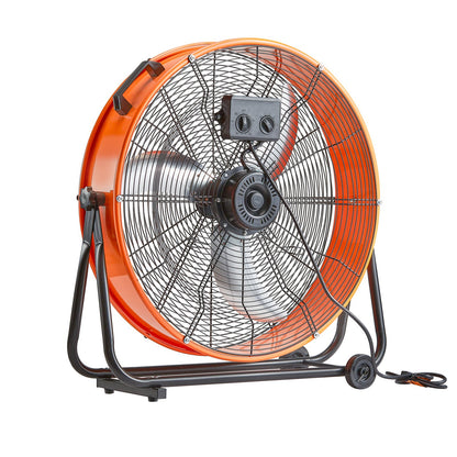 Drum Fan 24 Inch High Speed Industrial Use 3 Speed Timer for Warehouse