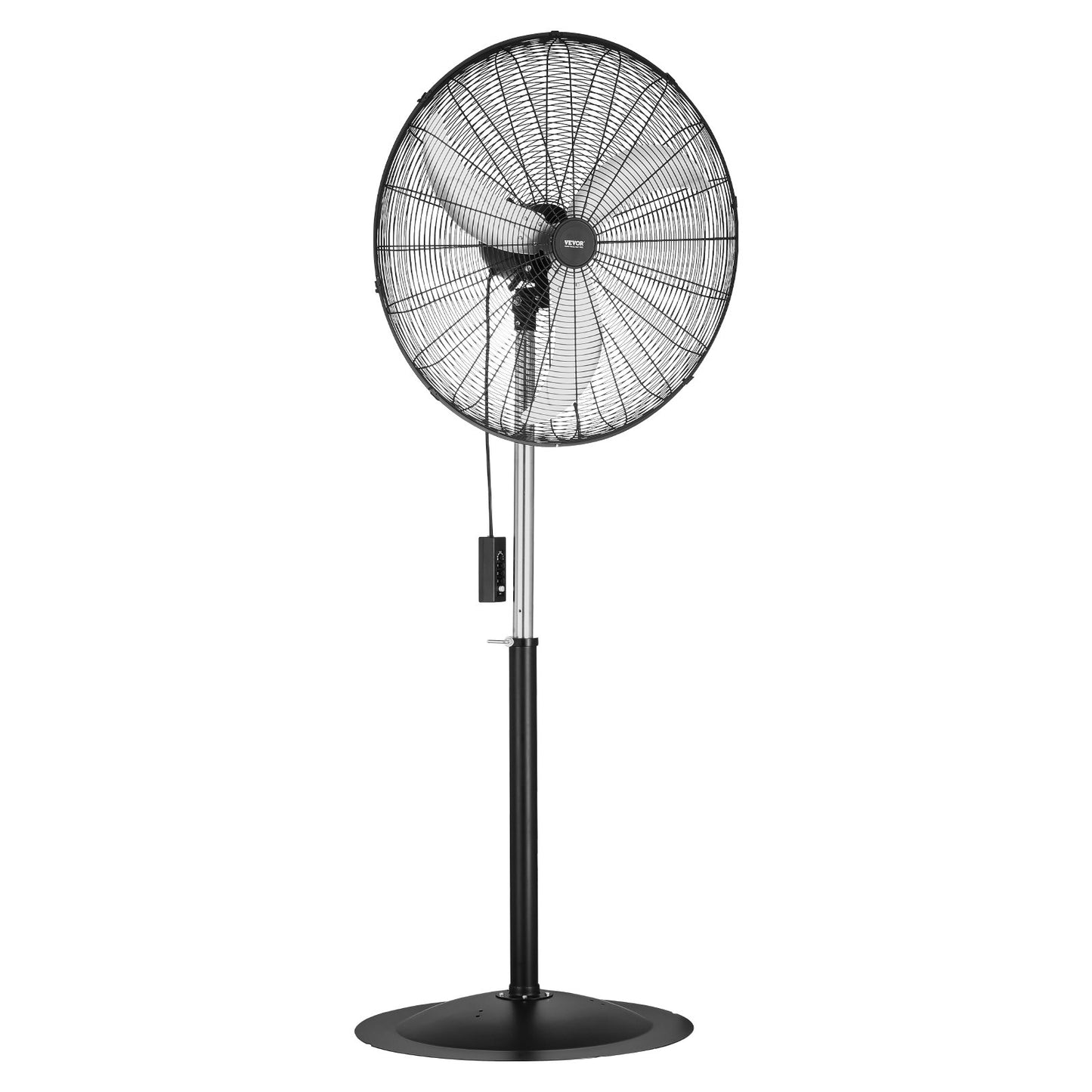 30" Industrial Pedestal Fan 3-Speed Oscillating Fan Height Adjustable