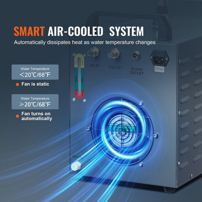 Industrial Water Chiller CW-3000 Luftkyld Industrial Water Chiller Kylsystem med 12L vattentankkapacitet, 12L/min Max. Flödeshastighet, för lasergraveringsmaskin Kylmaskin Laserrör