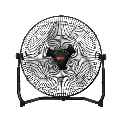 Floor Fan, 3 Speeds High Velocity Heavy Duty 14 Inch Industrial Fan, 2560 CFM 360° Adjustable Tilt 19.69 ft/sec Airflow Large Metal Fan, for Home, Gym, Office, Garage, Commercial Shop & Bedroom