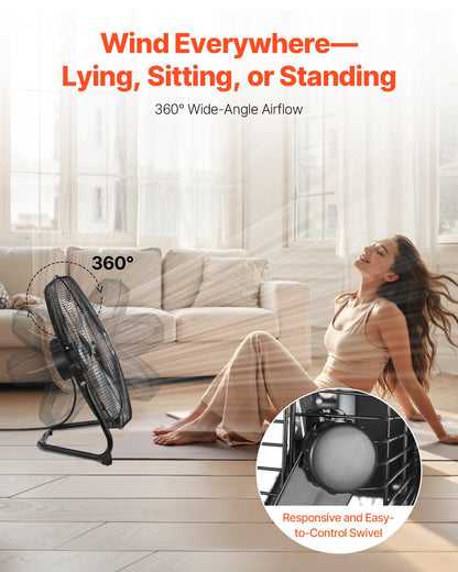 2 PCS Floor Fans, 3 Speeds High Velocity Heavy Duty 20 Inch Industrial Fan, 4800 CFM 360° Adjustable Tilt 21.33 ft/sec Airflow Large Metal Fan, for Gym, Home, Garage, Commercial Shop & Bedroom