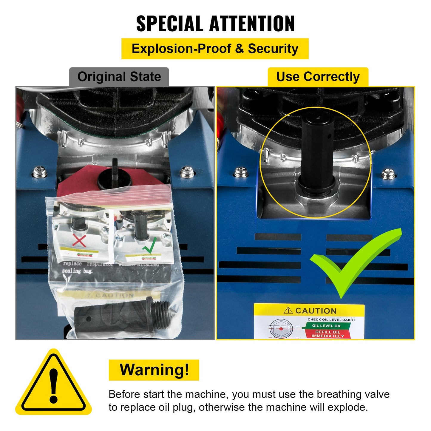 Högtryckskompressor, 4500PSI/30MPA/300BAR högtrycksluftkompressor, 1800W 220V automatiskt stopp luftgevärskompressor Lämplig för Paintball-luftgevär, PCP-gevär, luftpistol, dykflaska