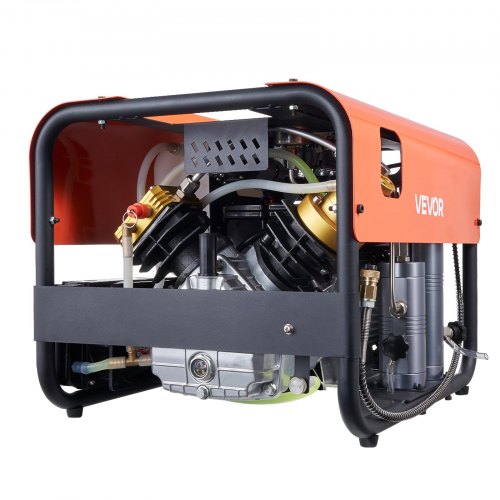 PCP Air Compressor, 4500PSI/30Mpa Diving Scuba Tank Air Compressor, Double Cylinder Auto-Stop PCP Diving Compressor with Built-in Water & Fan Cooling System for Paintball, Air Rifle, Scuba Tanks