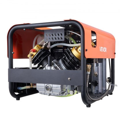PCP Air Compressor, 4500PSI/30Mpa Diving Scuba Tank Air Compressor, Double Cylinder Auto-Stop PCP Diving Compressor with Built-in Water & Fan Cooling System for Paintball, Air Rifle, Scuba Tanks