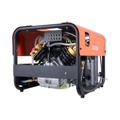 PCP Air Compressor, 4500PSI/30Mpa Diving Scuba Tank Air Compressor, Double Cylinder Auto-Stop PCP Diving Compressor with Built-in Water & Fan Cooling System for Paintball, Air Rifle, Scuba Tanks