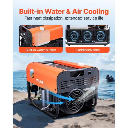 PCP luftkompressor 4500PSI/30MPa Dubbelcylindriga dykflaskluftkompressorer