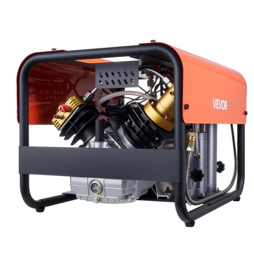 PCP Air Compressor, 4500PSI/30Mpa Diving Scuba Tank Air Compressor, Double-Cylinder Auto Stop PCP Diving Compressor with External Water & Fan Cooling System for Scuba Tanks, Paintball, Air Rifle