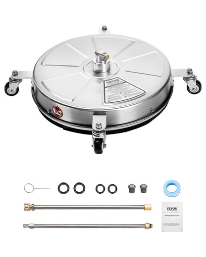 18" Hochdruckreiniger, Oberflächenreinigung, 4 Räder, 4000 Max PSI, 2 verlängerte Stäbe
