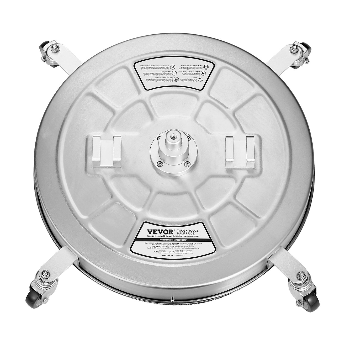 24" högtryckstvätt Ytrengöring 4 hjul Dubbla handtag 4000 Max PSI