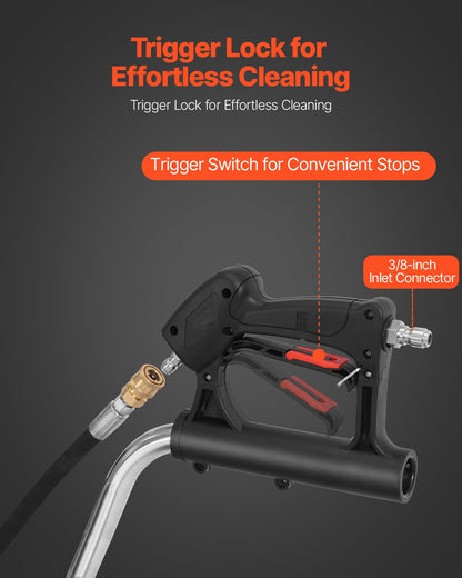 18" högtryckstvätt Ytrengöring 4 hjul Dubbla handtag 4000 Max PSI