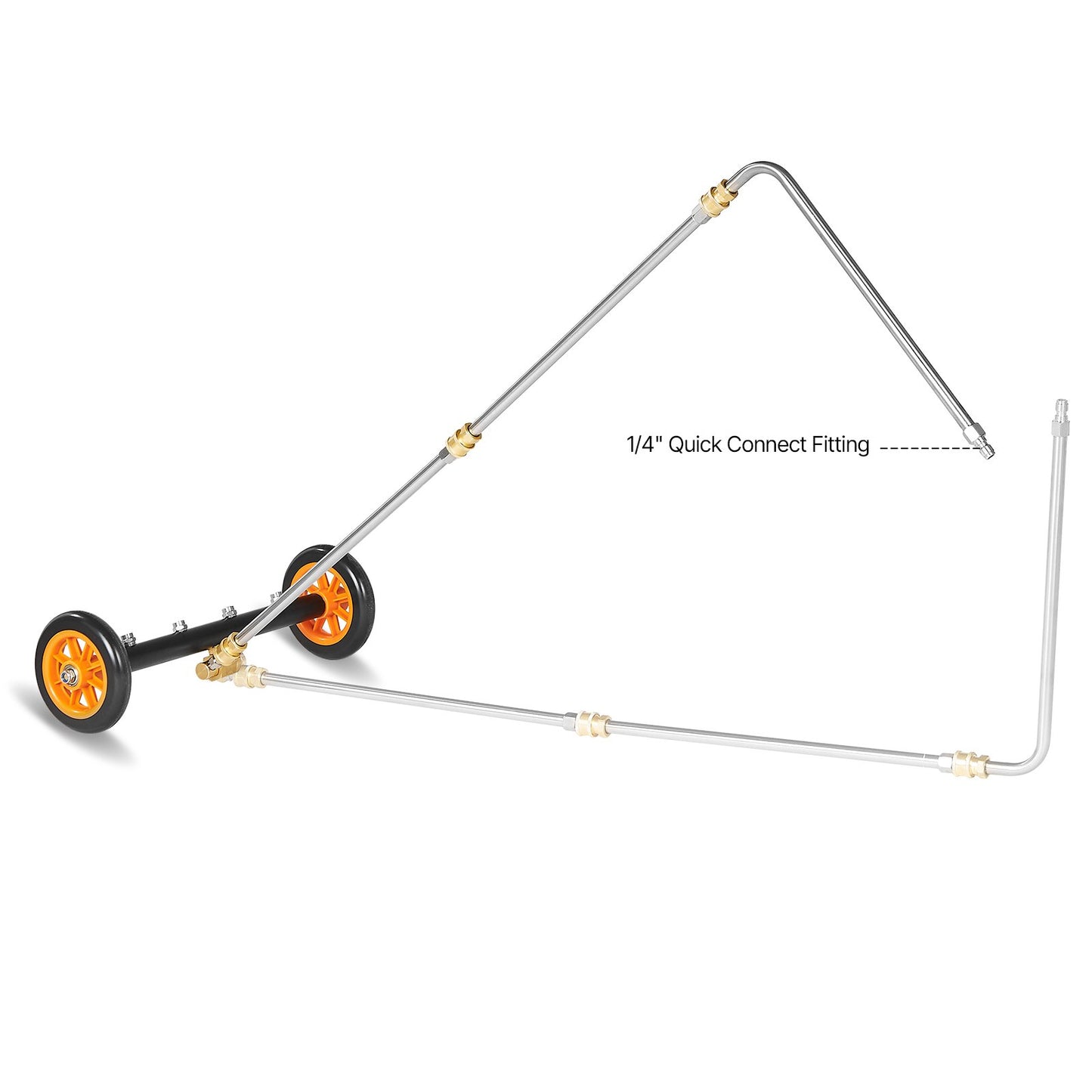 16" högtryckstvätt underredesrengörare med 2 hjul 2 förlängda stavar