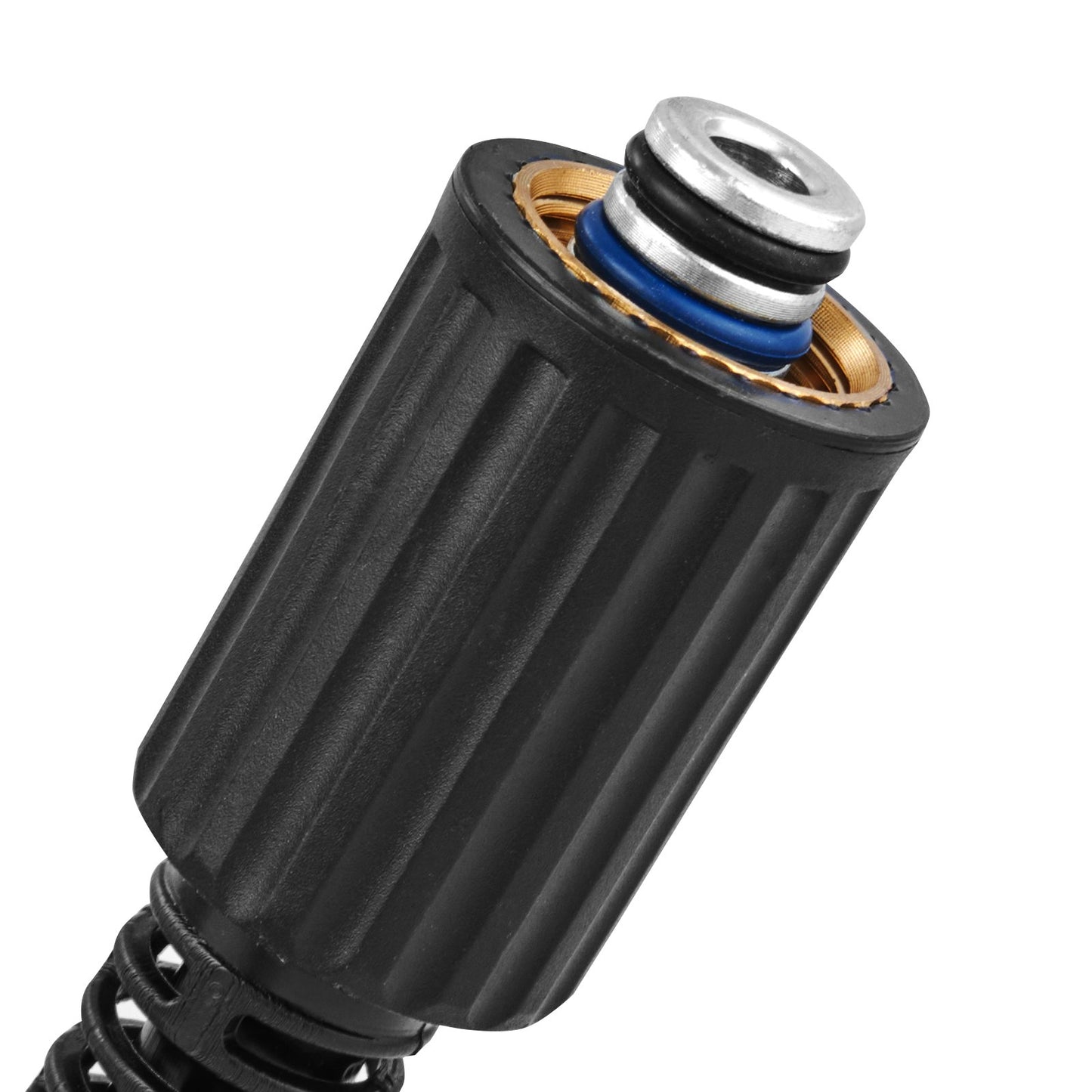 Högtryckstvättarslang, 15 m, 6,35 mm böjfri M22-14 mm gängbyte av mässing för de flesta märken högtryckstvättar, 19 mm böjningsradie, 3600 PSI Heavy Duty Power Washer-förlängningsslang