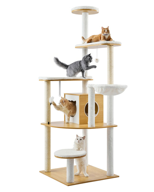 Large cat tree Tall cat tower Multi-storey apartment Indoor cat playhouse