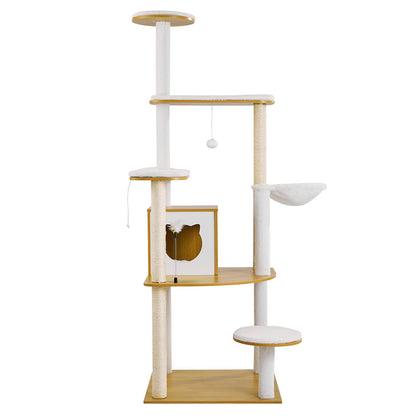 Large cat tree Tall cat tower Multi-storey apartment Indoor cat playhouse