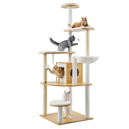 Large cat tree Tall cat tower Multi-storey apartment Indoor cat playhouse