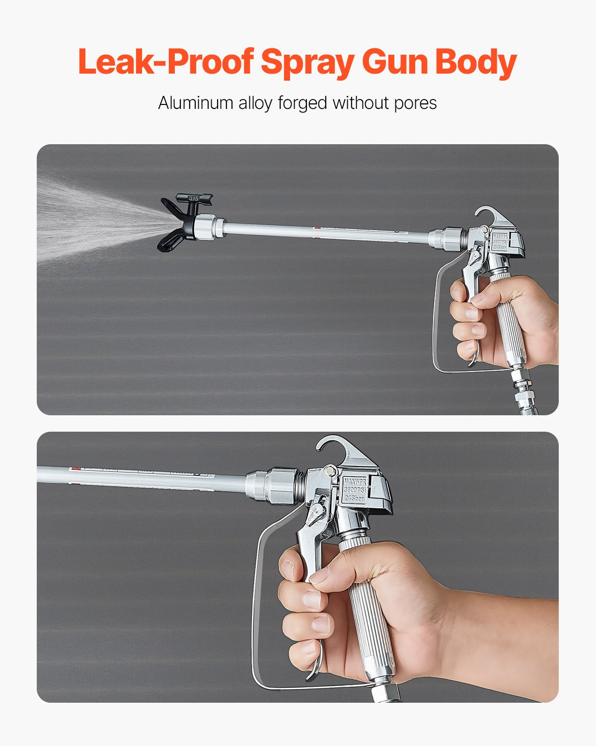 Airless Paint Spray Gun and Hose Kit 3600PSI with Extension Rod Filter