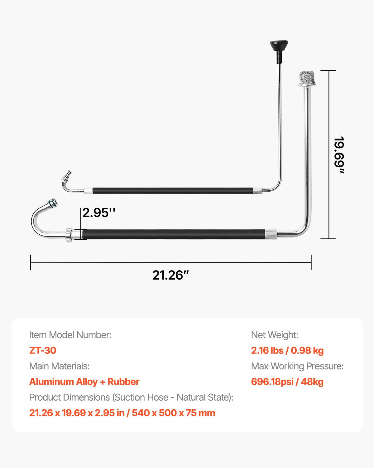 Sugslangsrör och återflödesledningssatser Airless färgsprutor Verktygsdel