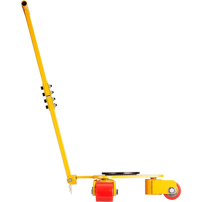 Maschinen-Rollwagen, 6614 Pfund/3 Tonnen Industriemaschinentransporter mit Griff, Maschinentransportwagen aus Karbonstahl mit 3 um 360° drehbaren PU-Rädern, 360° drehbar, rutschfest für Lager, Werkstatt