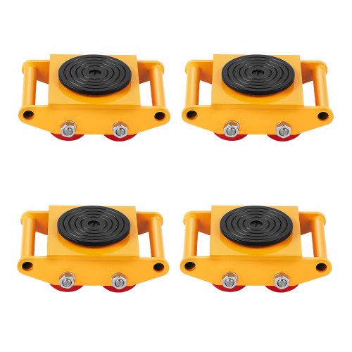4PCS Machinery Skate Dolly, 17637 LBS/8T Industrial Machinery Mover, Heavy Duty Carbon Steel Machinery Moving Skate with 4 PU Wheels and 360° Rotation Non-Slip Cap for Warehouse, Workshop, Facto