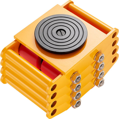 4-teiliges Maschinen-Rollbrett, 17637 Pfund/8 Tonnen Industriemaschinen-Transporter, Hochleistungs-Maschinen-Transportbrett aus Karbonstahl mit 4 PU-Rädern und 360° drehbarer Anti-Rutsch-Funktion für Lager, Werkstatt und Fabrik