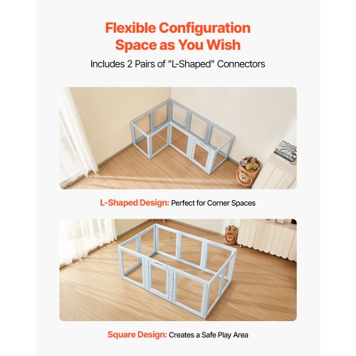 Puppy cage with window, transparent for large dogs, 190x122x76 cm | EU