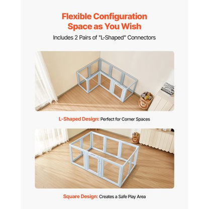 Puppy cage with window, transparent for large dogs, 190x122x76 cm | EU