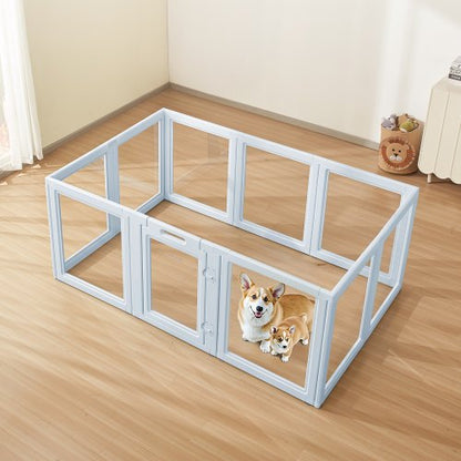Puppy cage with window, transparent for large dogs, 190x122x76 cm | EU