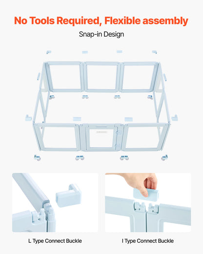 Dog Whelping Box, 76x49x30 in Plastic Dog Whelping Pen for Large Sized Dogs, Waterproof Puppy Playpen with Transparent Windows & Door Lock, Easy to Clean, Durable Indoor Pet Dogs Cats Birth Kit