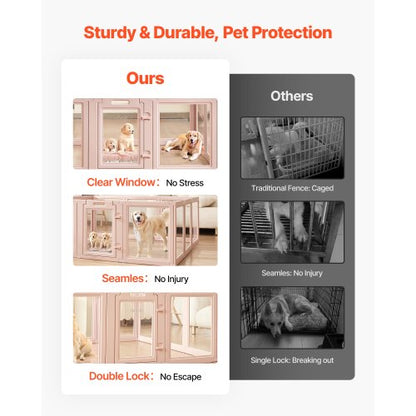 Welpenkäfig mit Fenster, transparent für extra große Hunde, 152x132x63 cm | EU