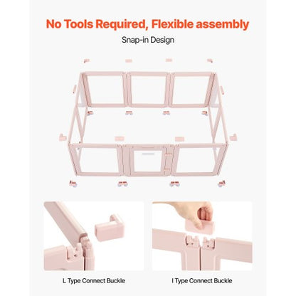 Puppy cage with window, transparent for medium-sized dogs, 152x94x59 cm | EU
