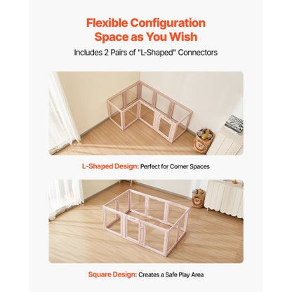 Puppy cage with window, transparent for medium-sized dogs, 152x94x59 cm | EU