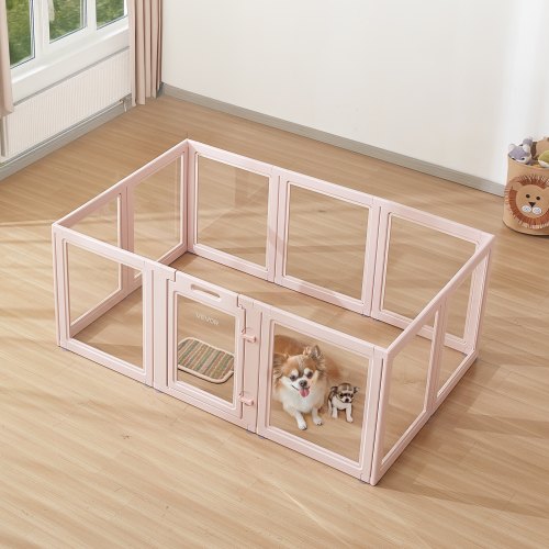 Puppy cage with window, transparent for medium-sized dogs, 152x94x59 cm | EU