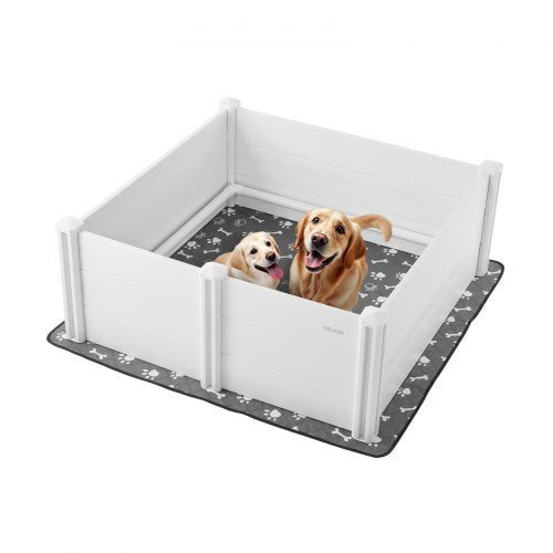 Welpenbox 122x122x46 cm mit höhenverstellbarer Tür für große Hunde | EU