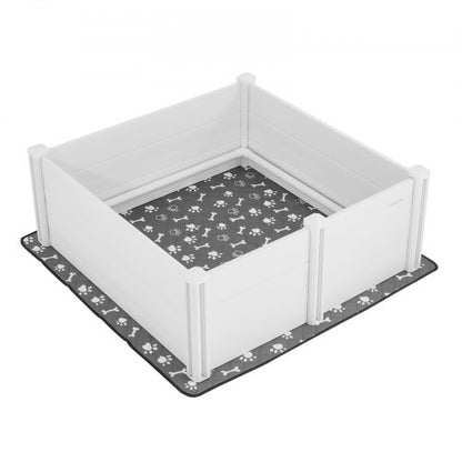 Welpenbox 122x122x46 cm mit höhenverstellbarer Tür für große Hunde | EU