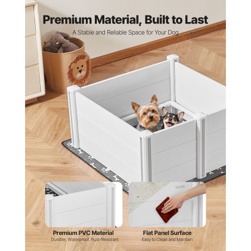 Whelping box for dogs 91x91x46 cm, adjustable door height for medium-sized dogs | EU